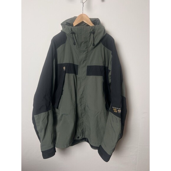 Mountain Hardwear Conduit Jacket Mens XXLGreen Black Waterproof Hooded Shell